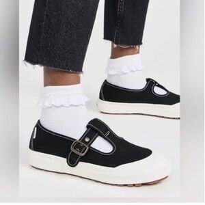 NEW VANS STYLE 93 BLACK MARYJANE SNEAKERS BUCKLE BLACK CANVAS SZ 6/Womens 7.5